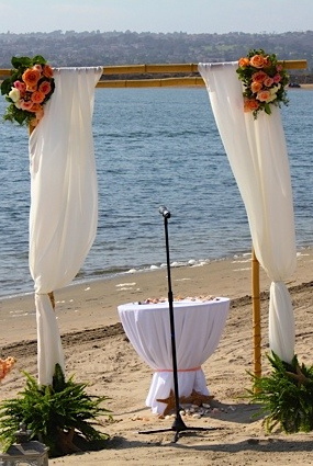 Wedding in the sand at Hilton Mission Bay